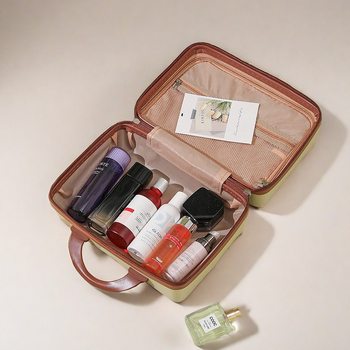 Θήκη καλλυντικών με φερμουάρ, εξωτερικό ABS, επένδυση από πολυεστέρα, ελαφριά 0,7 kg, κατάλληλη για ταξίδια αναψυχής
