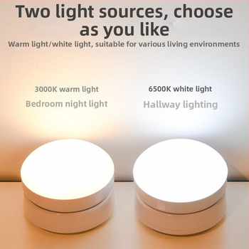 LED нощна лампа с датчик за движение, 360° въртене, магнитно закрепване, презареждаща се батерия (360° въртене, сензор за движение, LED, презареждаща се батерия, магнитно закрепване)