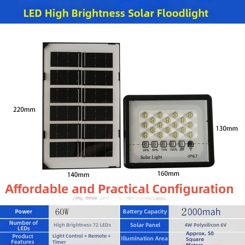 Napelemes csillagos fény IP67, 50W, 6V, távirányító, 6–12 óra üzemidő