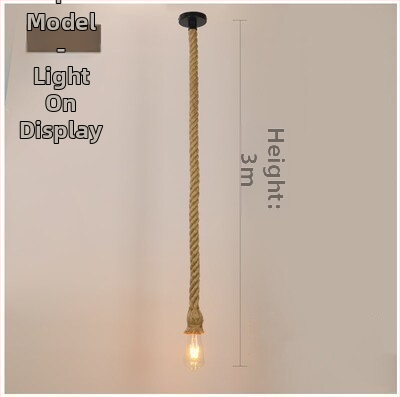 Kaņepju auklas lustra, LED piekaramā lampe, 220V, apgaismojuma platība 5–10 m²