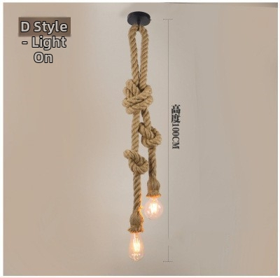 Kaņepju auklas lustra, LED piekaramā lampe, 220V, apgaismojuma platība 5–10 m²