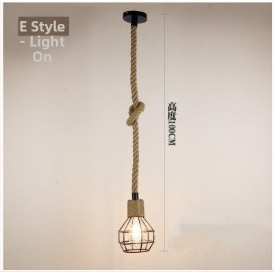 Kaņepju auklas lustra, LED piekaramā lampe, 220V, apgaismojuma platība 5–10 m²