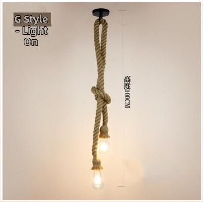 Kaņepju auklas lustra, LED piekaramā lampe, 220V, apgaismojuma platība 5–10 m²