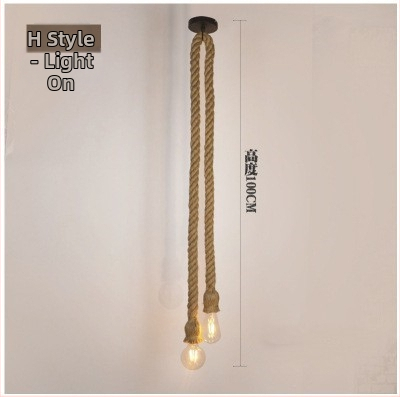 Kaņepju auklas lustra, LED piekaramā lampe, 220V, apgaismojuma platība 5–10 m²