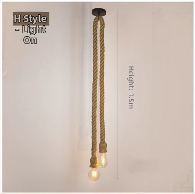 Kaņepju auklas lustra, LED piekaramā lampe, 220V, apgaismojuma platība 5–10 m²