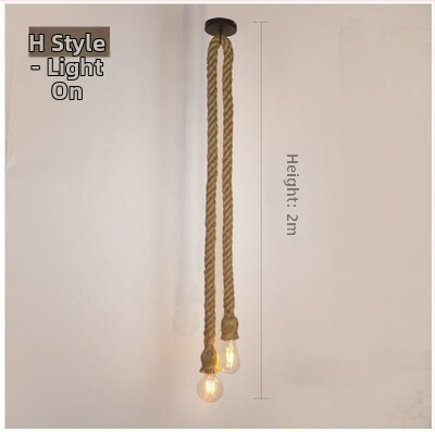 Kaņepju auklas lustra, LED piekaramā lampe, 220V, apgaismojuma platība 5–10 m²