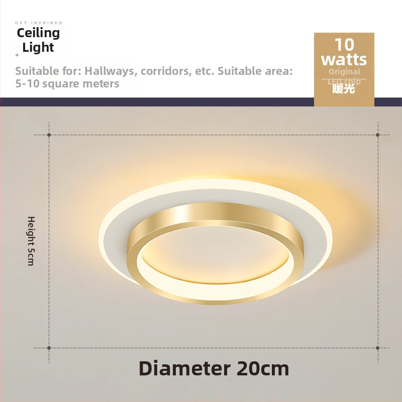 Σκανδιναβικού στυλ LED οροφής λαμπτήρας για διάδρομο και είσοδο, μεταλλικό σώμα, ακρυλική σκιά, κάλυψη 5–10 τ.μ.