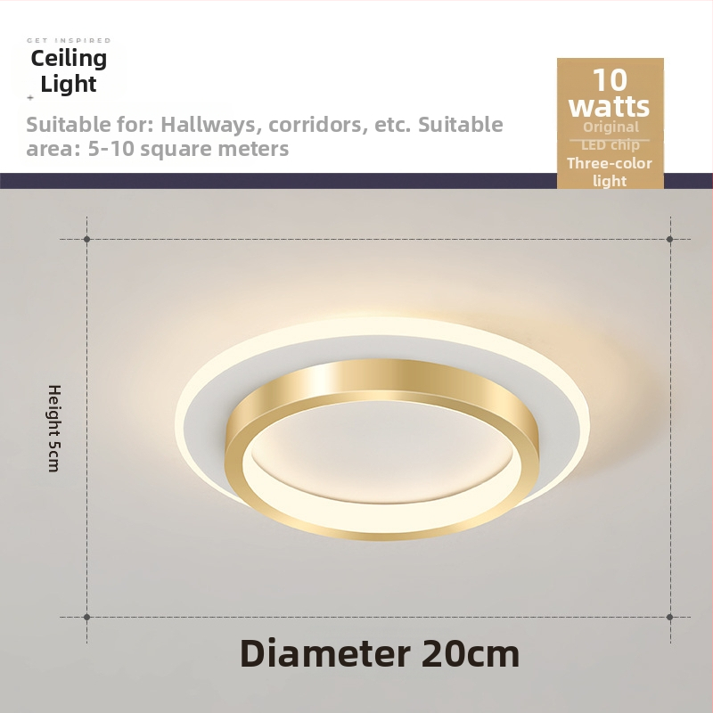 Σκανδιναβικού στυλ LED οροφής λαμπτήρας για διάδρομο και είσοδο, μεταλλικό σώμα, ακρυλική σκιά, κάλυψη 5–10 τ.μ.