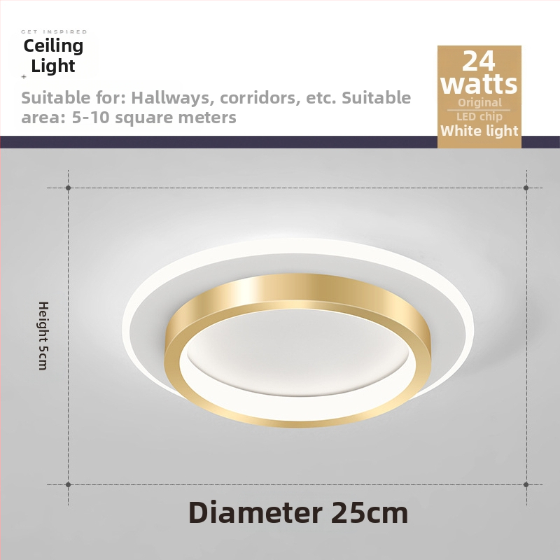 Σκανδιναβικού στυλ LED οροφής λαμπτήρας για διάδρομο και είσοδο, μεταλλικό σώμα, ακρυλική σκιά, κάλυψη 5–10 τ.μ.