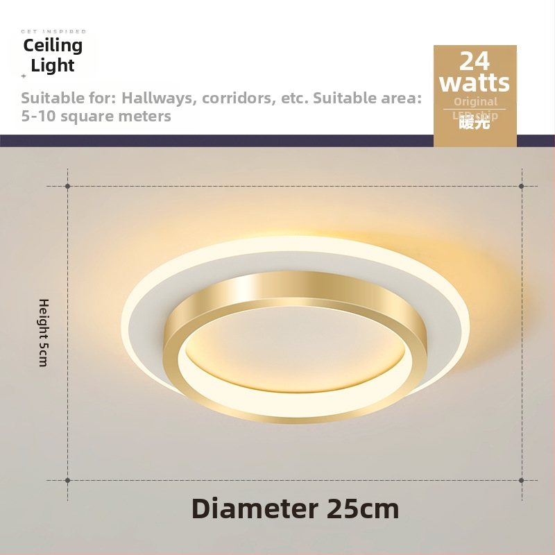 Σκανδιναβικού στυλ LED οροφής λαμπτήρας για διάδρομο και είσοδο, μεταλλικό σώμα, ακρυλική σκιά, κάλυψη 5–10 τ.μ.