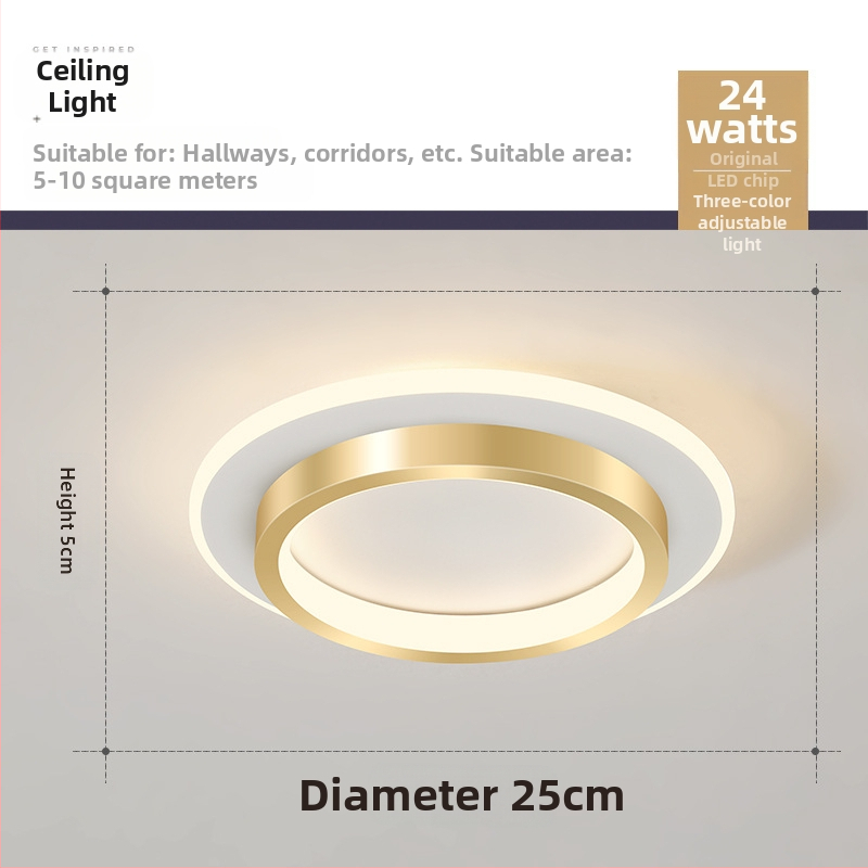 Σκανδιναβικού στυλ LED οροφής λαμπτήρας για διάδρομο και είσοδο, μεταλλικό σώμα, ακρυλική σκιά, κάλυψη 5–10 τ.μ.