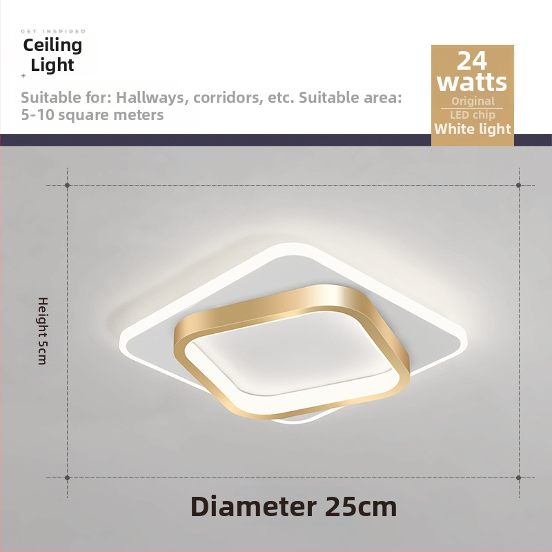 Σκανδιναβικού στυλ LED οροφής λαμπτήρας για διάδρομο και είσοδο, μεταλλικό σώμα, ακρυλική σκιά, κάλυψη 5–10 τ.μ.