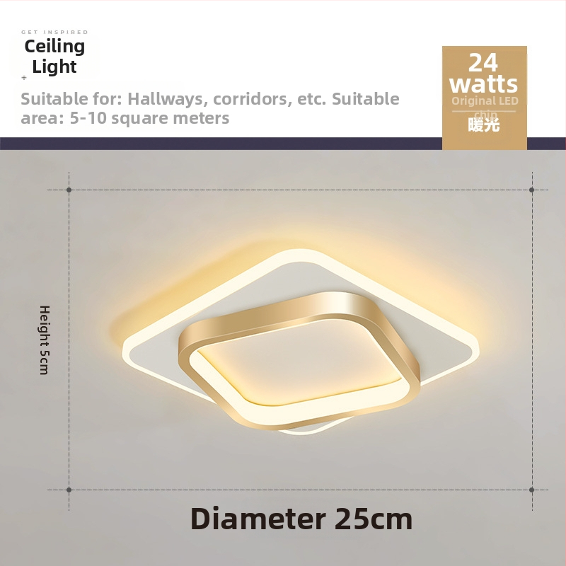 Σκανδιναβικού στυλ LED οροφής λαμπτήρας για διάδρομο και είσοδο, μεταλλικό σώμα, ακρυλική σκιά, κάλυψη 5–10 τ.μ.