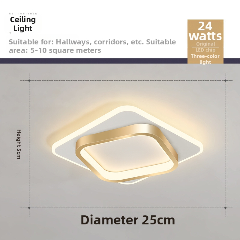 Σκανδιναβικού στυλ LED οροφής λαμπτήρας για διάδρομο και είσοδο, μεταλλικό σώμα, ακρυλική σκιά, κάλυψη 5–10 τ.μ.