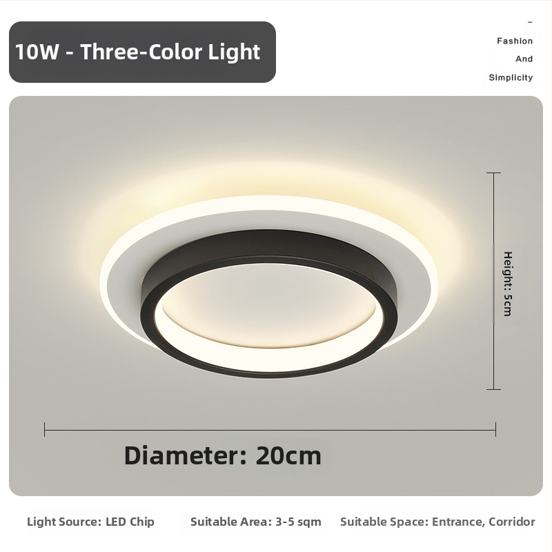 Σκανδιναβικού στυλ LED οροφής λαμπτήρας για διάδρομο και είσοδο, μεταλλικό σώμα, ακρυλική σκιά, κάλυψη 5–10 τ.μ.