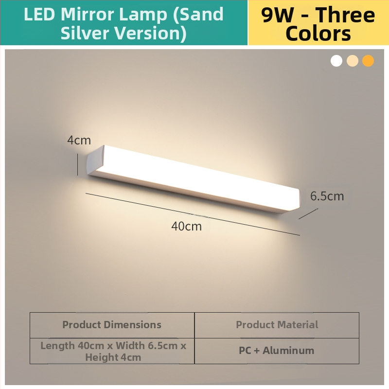 LED огледална лампа за баня, модерен минималистичен стил, 111–240V LED с електронен трансформатор, ниво на енергоспестяване 6