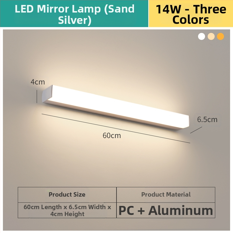 LED огледална лампа за баня, модерен минималистичен стил, 111–240V LED с електронен трансформатор, ниво на енергоспестяване 6