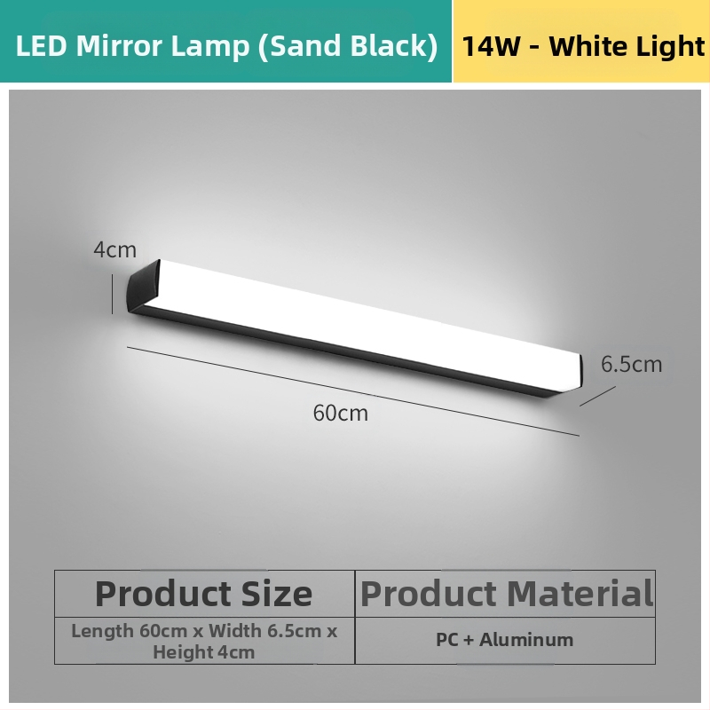 LED огледална лампа за баня, модерен минималистичен стил, 111–240V LED с електронен трансформатор, ниво на енергоспестяване 6