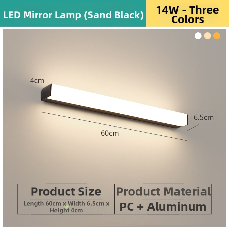 LED огледална лампа за баня, модерен минималистичен стил, 111–240V LED с електронен трансформатор, ниво на енергоспестяване 6