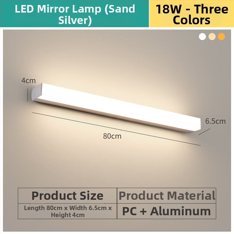 LED огледална лампа за баня, модерен минималистичен стил, 111–240V LED с електронен трансформатор, ниво на енергоспестяване 6