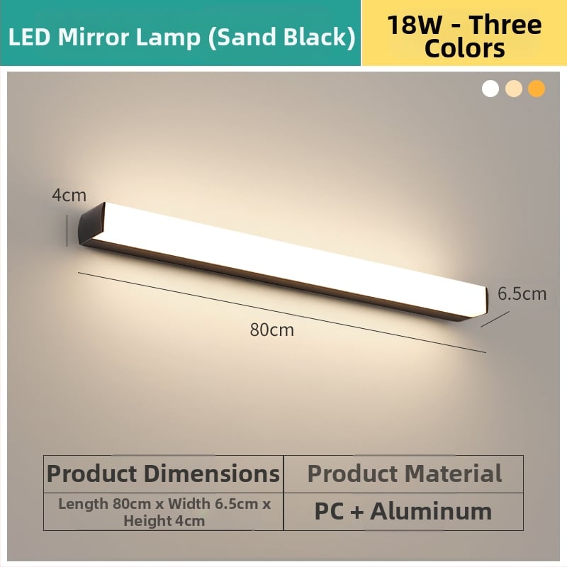 LED огледална лампа за баня, модерен минималистичен стил, 111–240V LED с електронен трансформатор, ниво на енергоспестяване 6