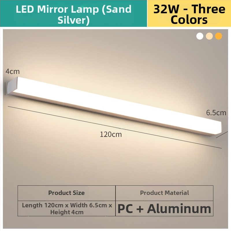 LED огледална лампа за баня, модерен минималистичен стил, 111–240V LED с електронен трансформатор, ниво на енергоспестяване 6