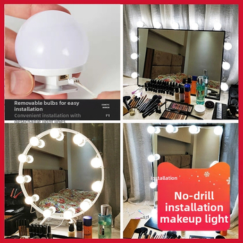 Огледална лампа за грим с LED осветление, преносима за бюро за грим, напрежение ≤36V, бутонен превключвател, CE сертифициран, модел 1-100