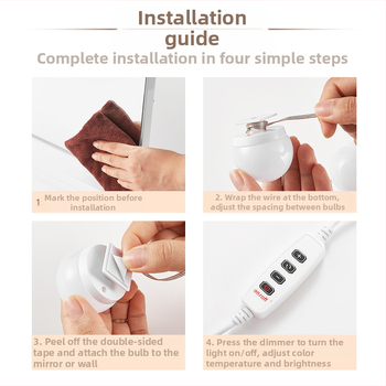 Огледална лампа за грим с LED осветление, преносима за бюро за грим, напрежение ≤36V, бутонен превключвател, CE сертифициран, модел 1-100