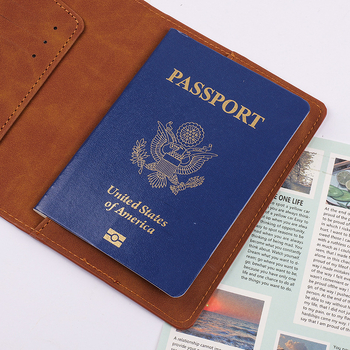 Θήκη Διαβατηρίου PU για έγγραφα - αδιάβροχη, σχέδιο με γράμματα, αστικό στυλ, επένδυση PU