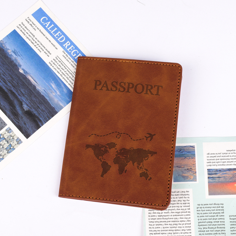 Θήκη Διαβατηρίου PU για έγγραφα - αδιάβροχη, σχέδιο με γράμματα, αστικό στυλ, επένδυση PU