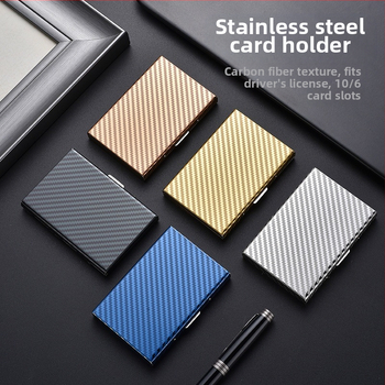 Ανοξείδωτη θήκη καρτών για άδειες οδήγησης, τραπεζικές κάρτες, ταυτότητα και κάρτα μέλους — Αντικλοπής, Αντιμαγνητοποίηση, Ultra-ελαφρύ, PU επένδυση, Unisex