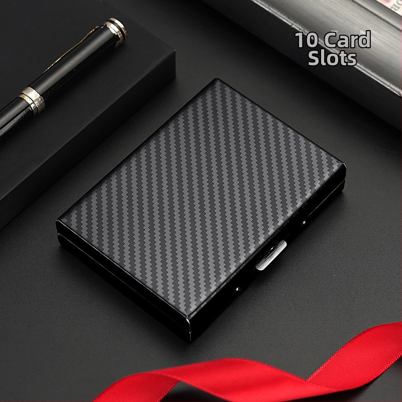 Roostevabast terasest kaardikandja juhiluba, pangakaart, isikutunnistus ja liikmekaart — vargusevastane kaitse, demagnetiseerimise vastane, ultra kerge, PU vooder, universaalne