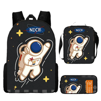 Rucsac astronaut pentru elevi de școala primară, material Oxford, respirabil și impermeabil, model desen animat, cu curele cu pernă de aer