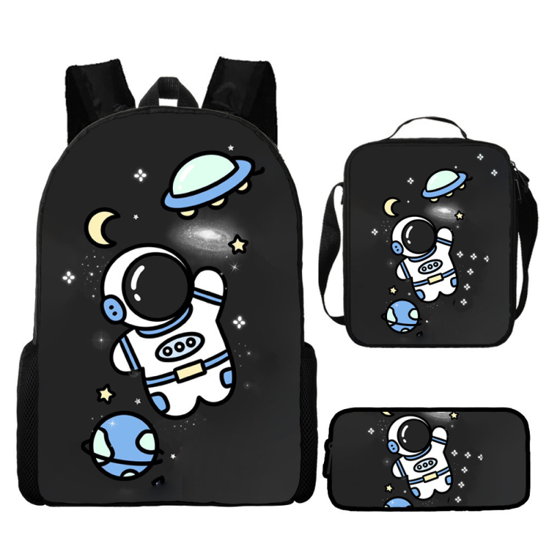 Rucsac astronaut pentru elevi de școala primară, material Oxford, respirabil și impermeabil, model desen animat, cu curele cu pernă de aer