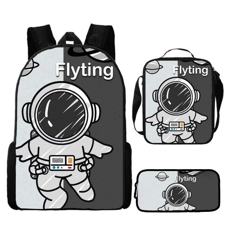 Rucsac astronaut pentru elevi de școala primară, material Oxford, respirabil și impermeabil, model desen animat, cu curele cu pernă de aer