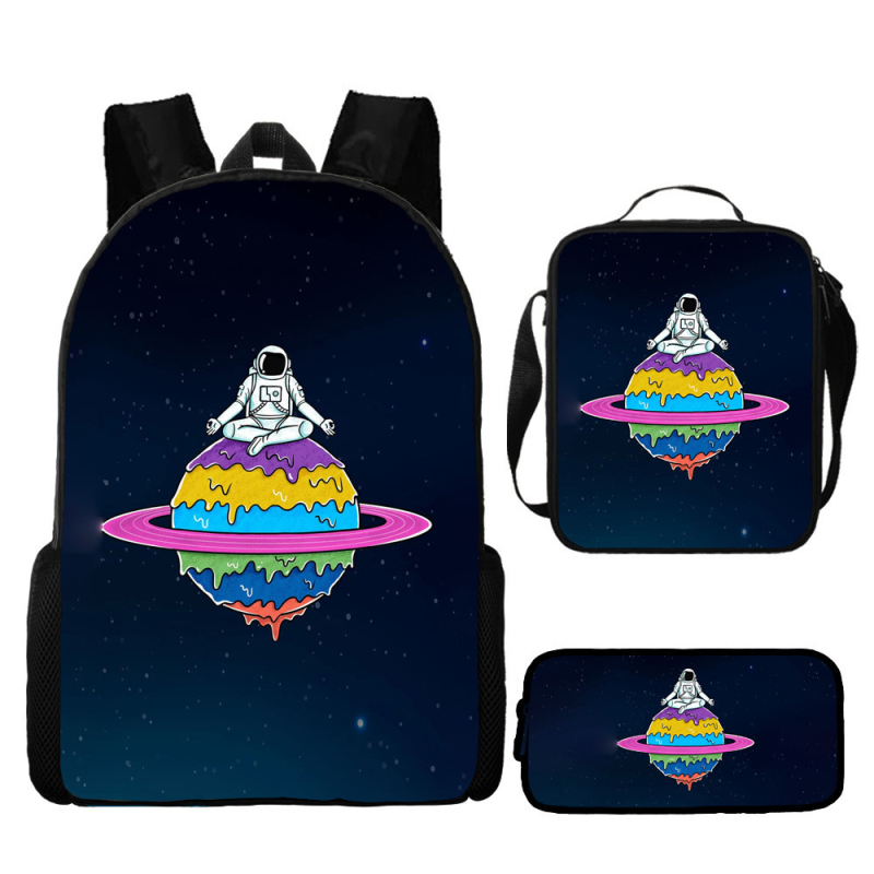 Rucsac astronaut pentru elevi de școala primară, material Oxford, respirabil și impermeabil, model desen animat, cu curele cu pernă de aer
