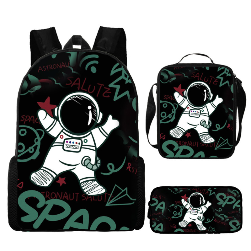 Rucsac astronaut pentru elevi de școala primară, material Oxford, respirabil și impermeabil, model desen animat, cu curele cu pernă de aer