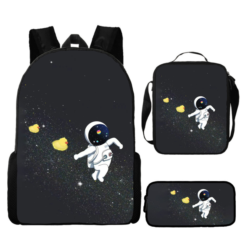 Rucsac astronaut pentru elevi de școala primară, material Oxford, respirabil și impermeabil, model desen animat, cu curele cu pernă de aer