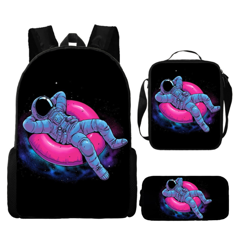 Rucsac astronaut pentru elevi de școala primară, material Oxford, respirabil și impermeabil, model desen animat, cu curele cu pernă de aer