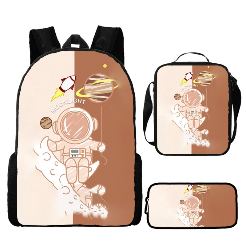 Rucsac astronaut pentru elevi de școala primară, material Oxford, respirabil și impermeabil, model desen animat, cu curele cu pernă de aer