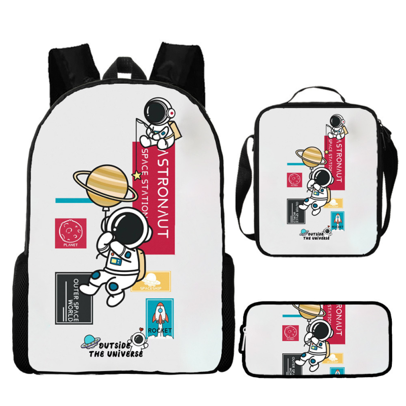 Rucsac astronaut pentru elevi de școala primară, material Oxford, respirabil și impermeabil, model desen animat, cu curele cu pernă de aer
