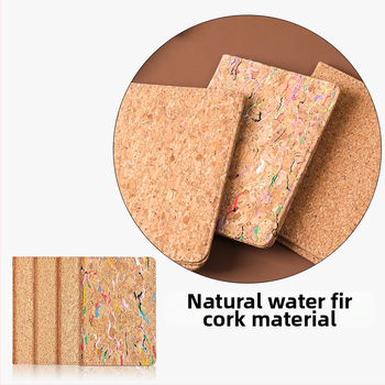 Pasportų ir kortelių dėklas iš natūralios kamštienos ir medžio rašto PU, logotipo spauda – dviejų plokščių dizainas