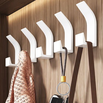 Αγκίστρι αυτοκόλλητο χωρίς τρύπες για κουζίνα και μπάνιο, ένας γάντζος, μοντέρνος μινιμαλισμός (Υλικό: πλαστικό; Φόρτωση: 5 kg; Στυλ: ένας γάντζος; Ποσότητα: 5–10)