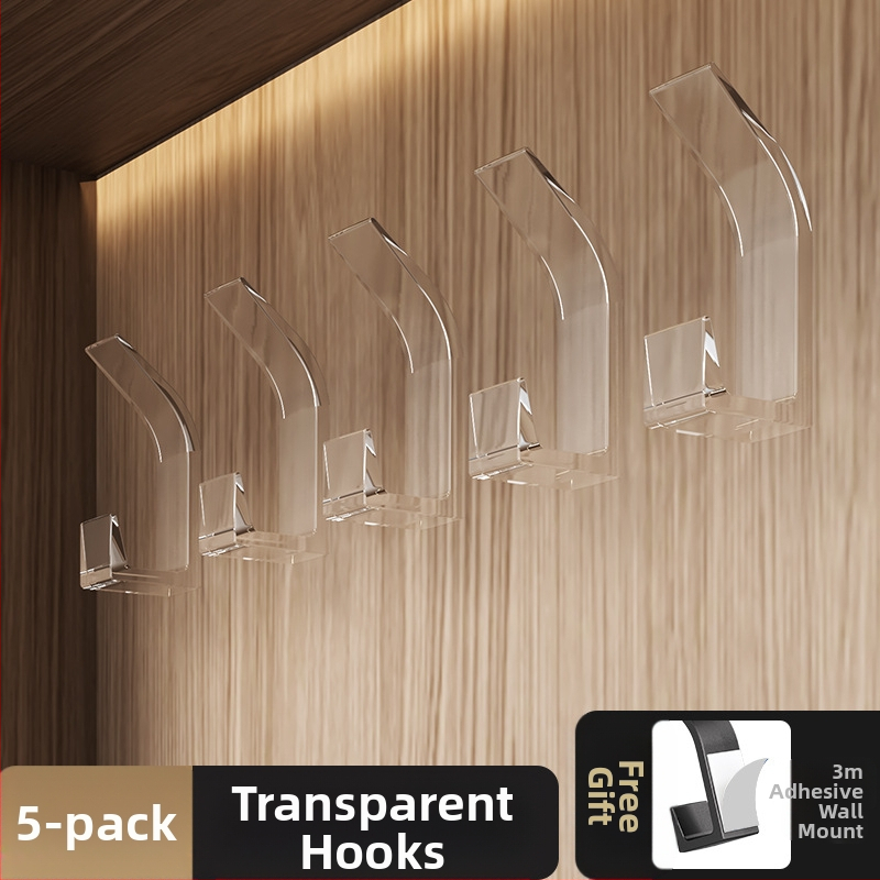 Αγκίστρι αυτοκόλλητο χωρίς τρύπες για κουζίνα και μπάνιο, ένας γάντζος, μοντέρνος μινιμαλισμός (Υλικό: πλαστικό; Φόρτωση: 5 kg; Στυλ: ένας γάντζος; Ποσότητα: 5–10)