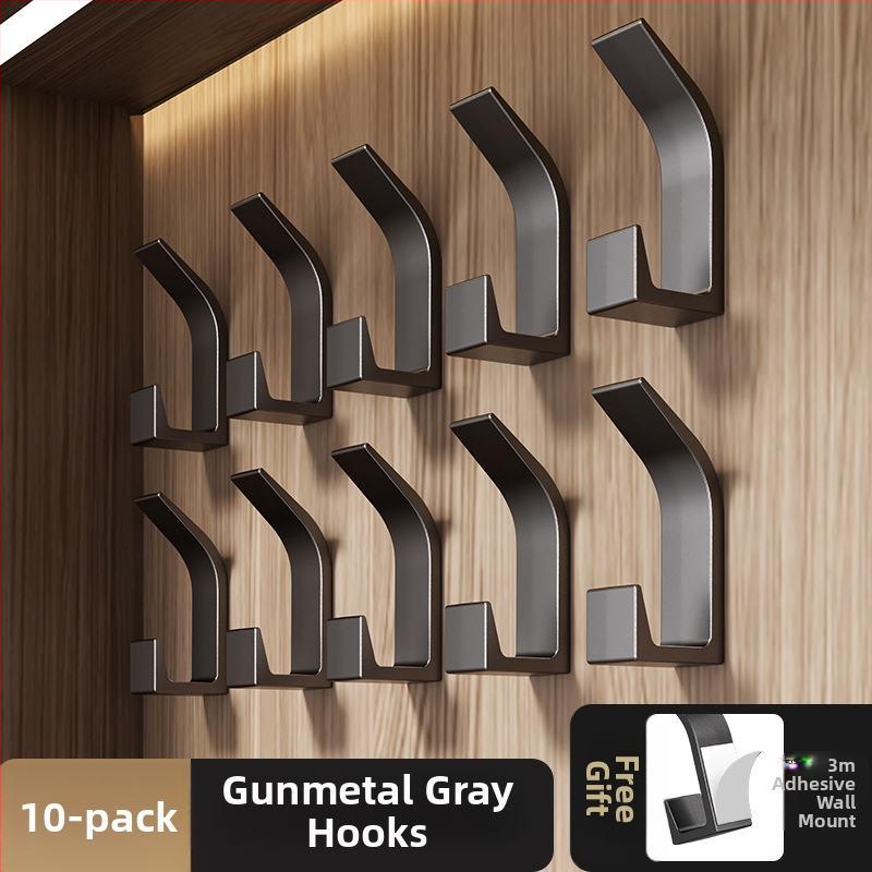 Αγκίστρι αυτοκόλλητο χωρίς τρύπες για κουζίνα και μπάνιο, ένας γάντζος, μοντέρνος μινιμαλισμός (Υλικό: πλαστικό; Φόρτωση: 5 kg; Στυλ: ένας γάντζος; Ποσότητα: 5–10)