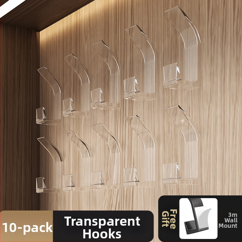 Αγκίστρι αυτοκόλλητο χωρίς τρύπες για κουζίνα και μπάνιο, ένας γάντζος, μοντέρνος μινιμαλισμός (Υλικό: πλαστικό; Φόρτωση: 5 kg; Στυλ: ένας γάντζος; Ποσότητα: 5–10)