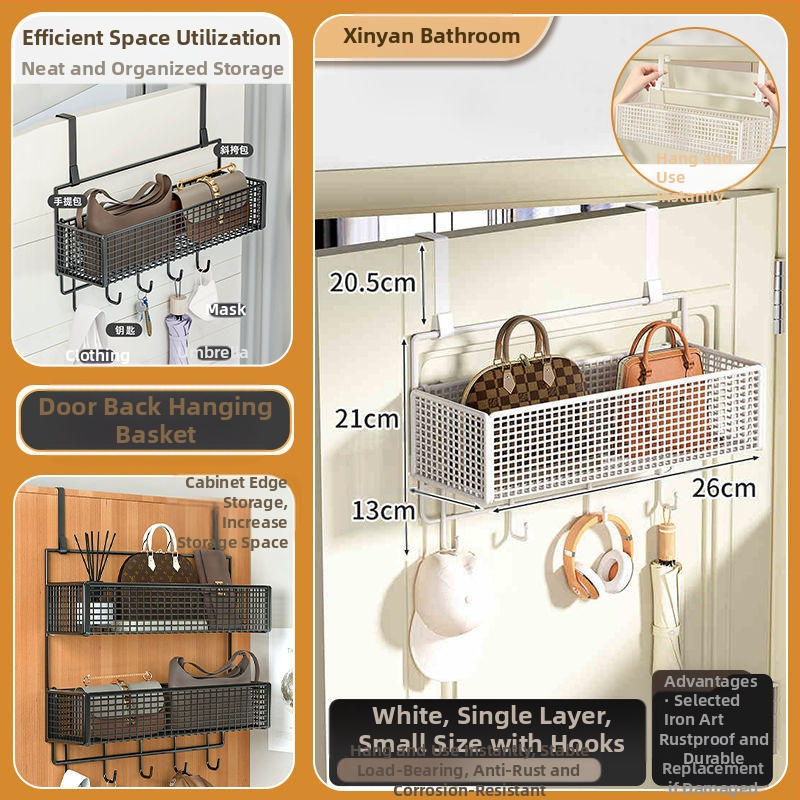 Vasból készült ajtó mögötti fali tartó ruhadarabokkal, 1–3 szint, fúrás nélküli rögzítés, spray-plasztik felület, teherbírás 10–15 kg
