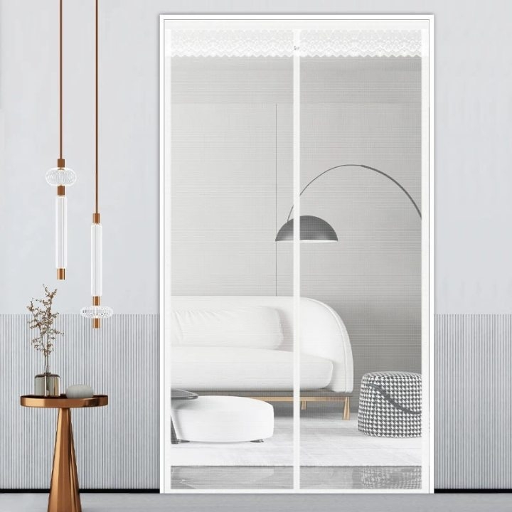 Κουρτίνα πόρτας αντιμουσουλίνων για κλιματιστικό με μαγνητικό διαμαντωδές πλέγμα και Velcro κούμπωμα; Υλικό: πλέγμα πόρτας; Κατάλληλη για υπνοδωμάτιο, μπαλκόνι και εμπορικούς χώρους; Στυλ: μοντέρνος μινιμαλισμός; Μοτίβο: ρίγες, μονόχρωμο, τετράγωνα