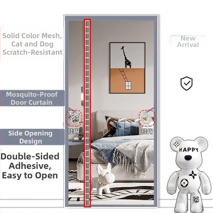 Κουρτίνα πόρτας αντιμουσουλίνων για κλιματιστικό με μαγνητικό διαμαντωδές πλέγμα και Velcro κούμπωμα; Υλικό: πλέγμα πόρτας; Κατάλληλη για υπνοδωμάτιο, μπαλκόνι και εμπορικούς χώρους; Στυλ: μοντέρνος μινιμαλισμός; Μοτίβο: ρίγες, μονόχρωμο, τετράγωνα