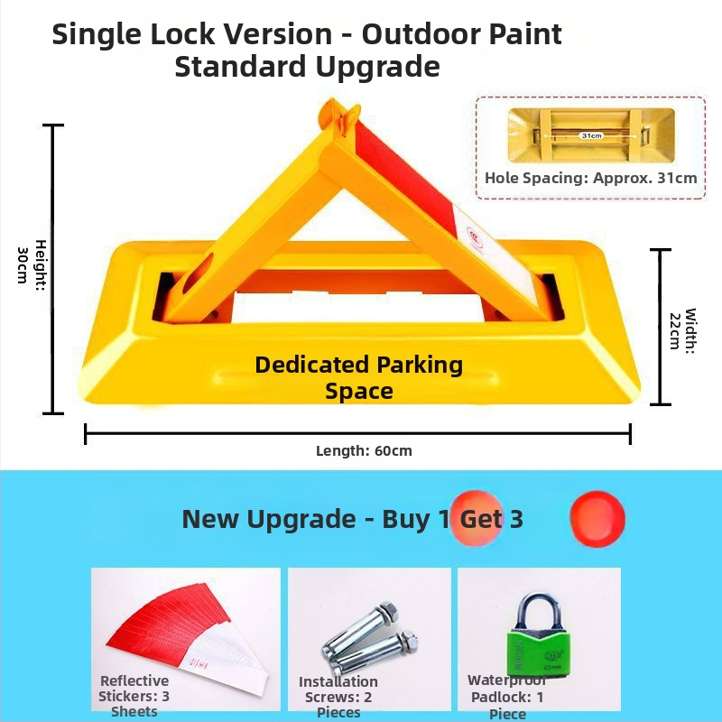 Χειροκίνητο κλείδωμα πάρκινγκ για γκαράζ με παχύτερο σταθερό στύλο